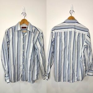 Tasso Elba Cotton Stripe Men’s Button Up Shirt (S)